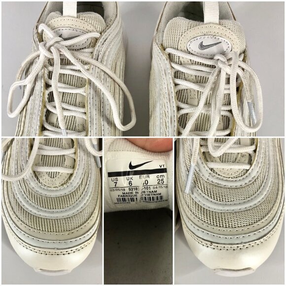 Nike Air Max 97 Cream‎ White Unisex Sneakers Runners M7 W8.5 - Picture 10 of 11